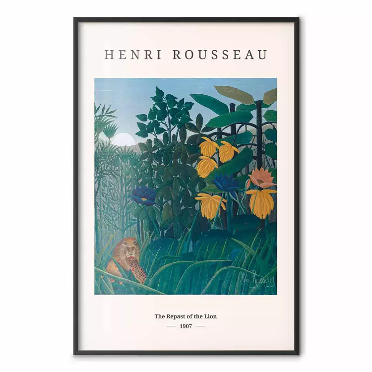 Henri Rousseau: Il banchetto del leone - testo nero e piante colorate