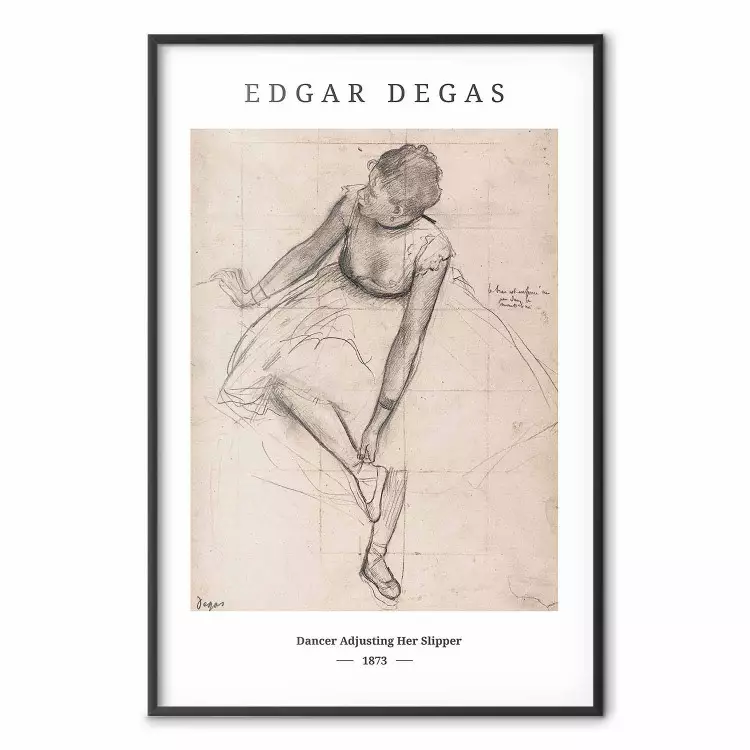 Edgar Degas: Ballerina che aggiusta la scarpetta - donna e testo nero