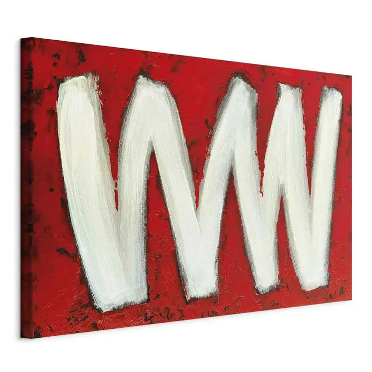 Due lettere W - astrazione su sfondo rosso