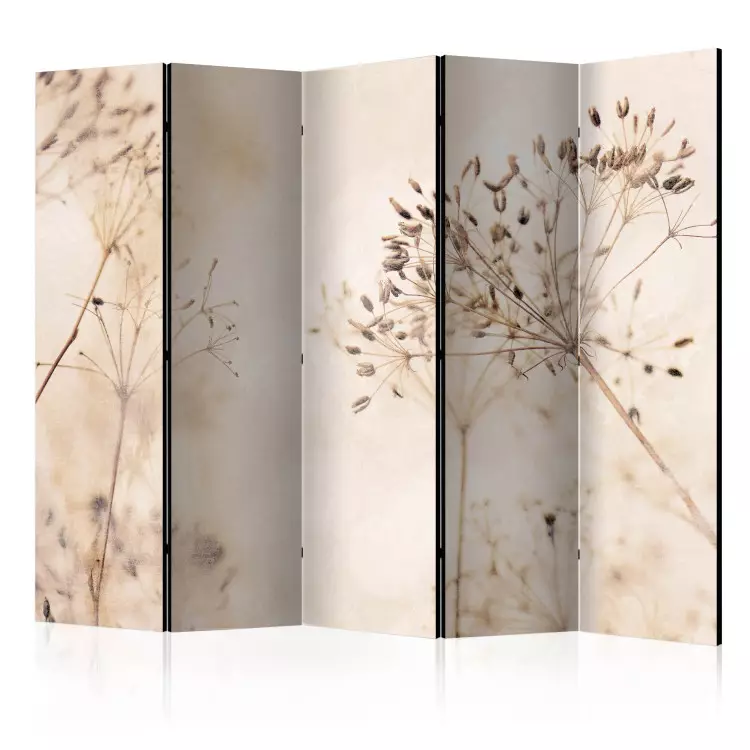 Pace e riflessione II (5 pezzi) - piante delicate su sfondo beige