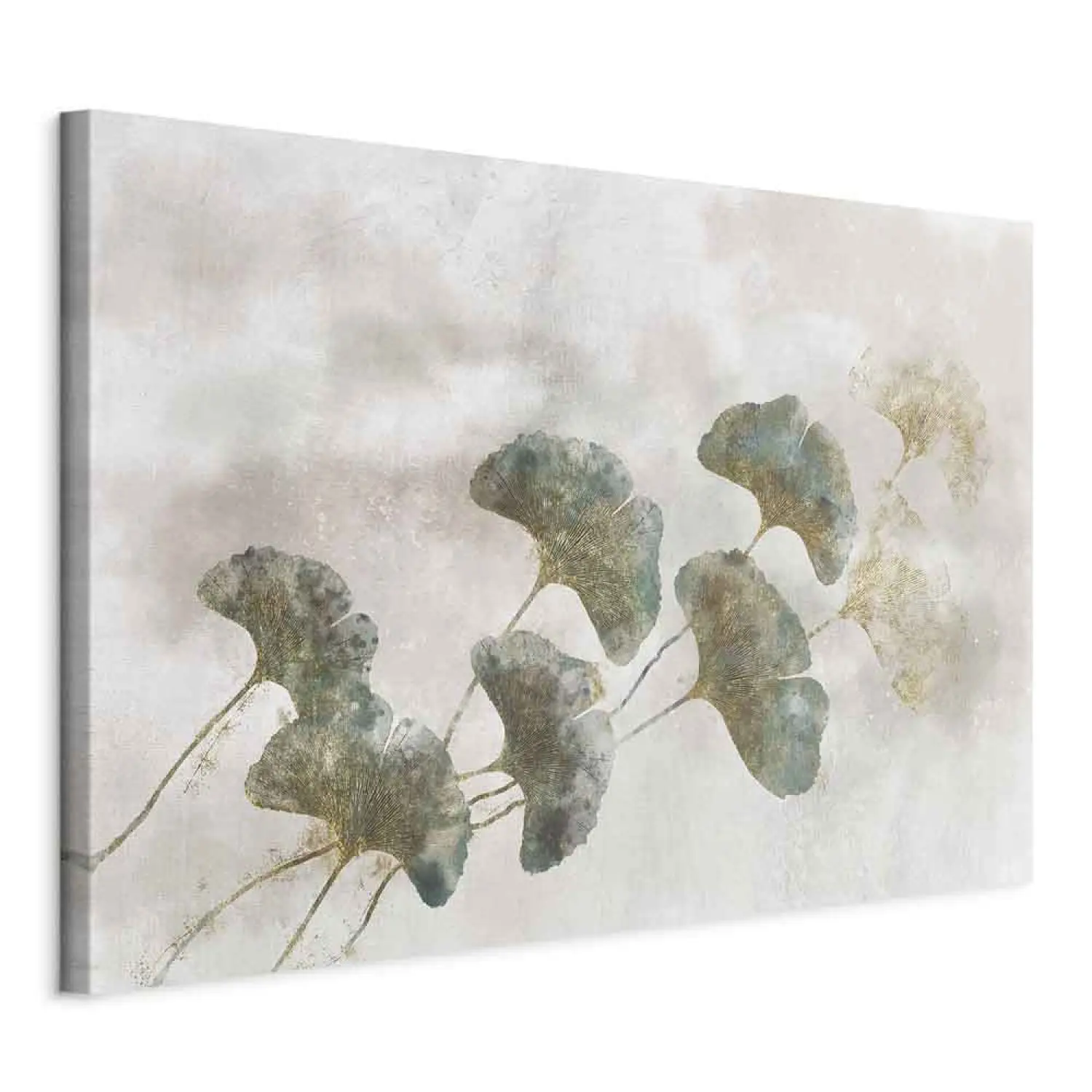 Kuingbhn Moderna Nordica Foglie Di Ginkgo Tela Colorata Pittura Poster Di Lusso E Stampe Immagini A Parete Per La Decorazione Della Stanza Interna 50x50cmx2pcs Senza Cornice