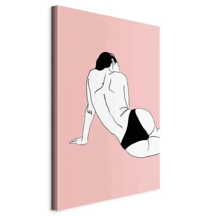 Corpo femminile verticale - figura femminile su sfondo rosa