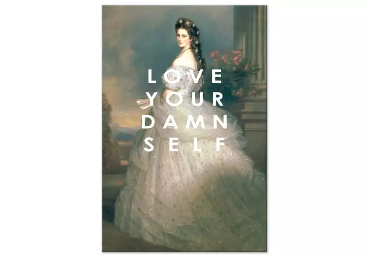 Love Your Damn Self (1-pezzo) verticale - figura femminile e scritte