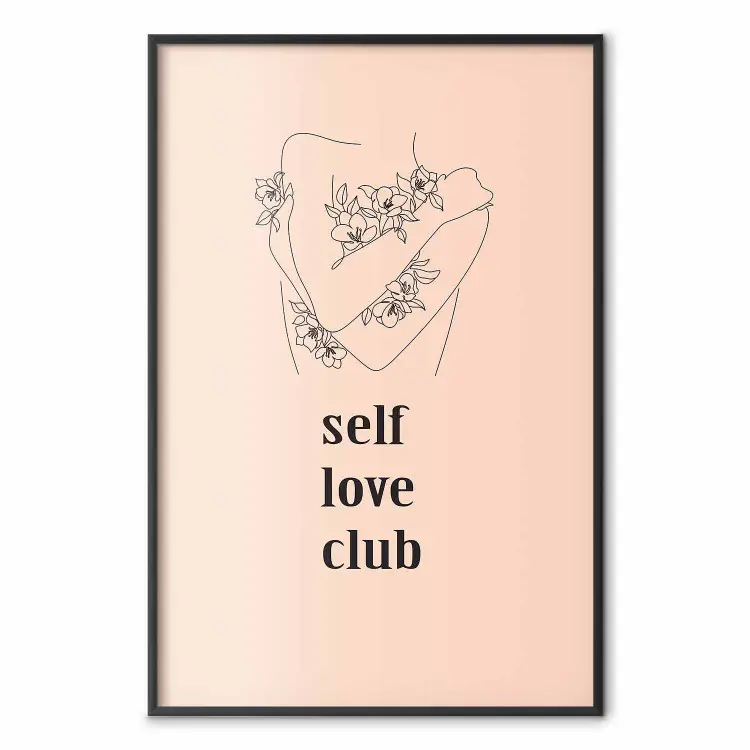 Club dell'amor proprio - lineart di donna e testi su pastello