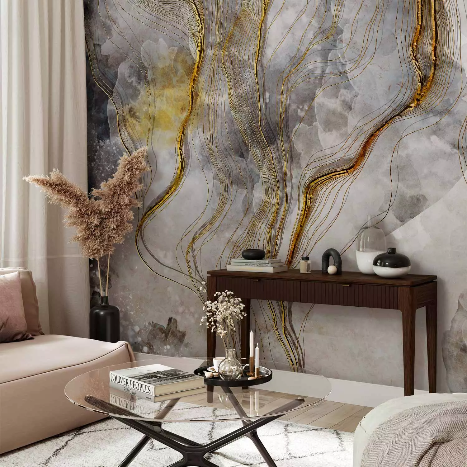 Parati Shabby Chic Carta Da Parati Salone Classico Carta Da Parati Vintage  Forme E Colori — WonderMural, image size:1500x1500