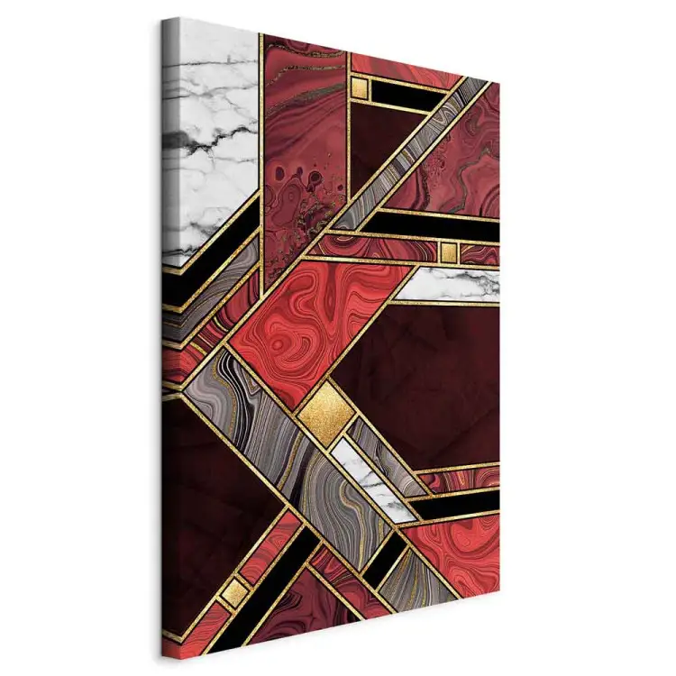 Geometria rosso-oro - elegante astratto