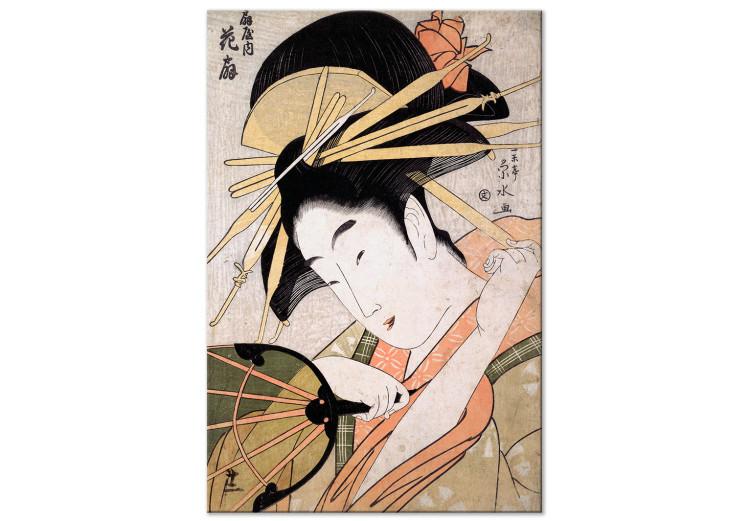 Quadri su Tela Bella illustrazione con motivi naturali giapponesi. Sumi-e.  Illustrazione disegnata a mano