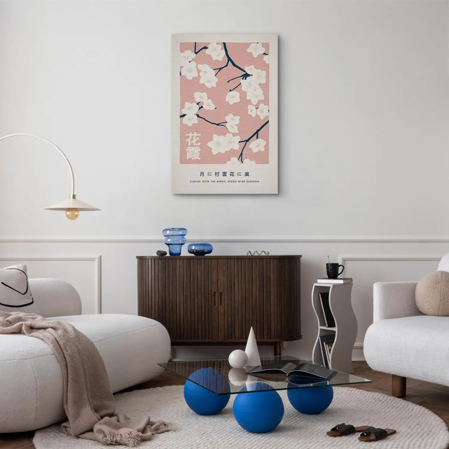 Arazzo Verticale Giapponese Con Fiori E Nappe – Decorazione Murale In Poliestere Per Camera, Soggiorno E Ufficio