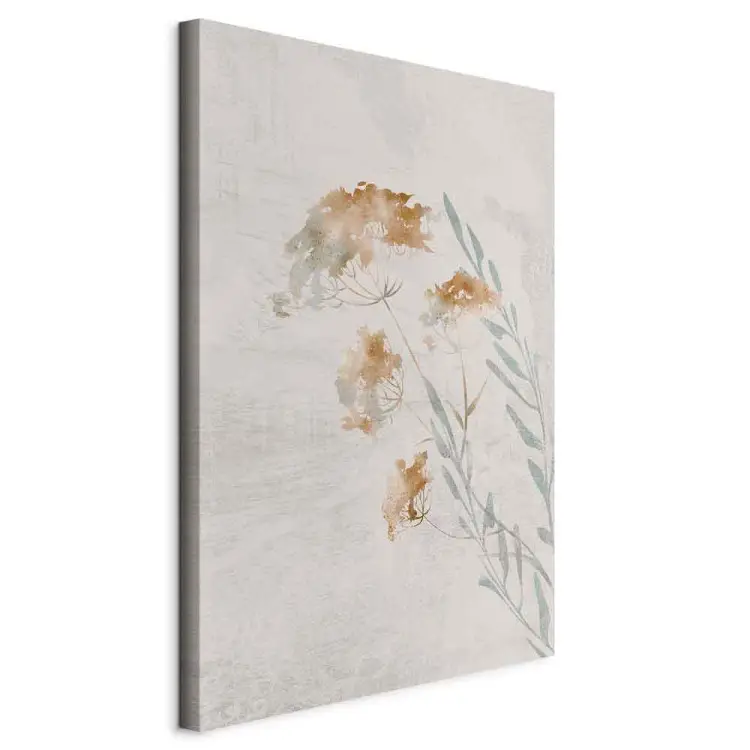 Ramoscelli di primavera - paesaggio vegetale su sfondo beige