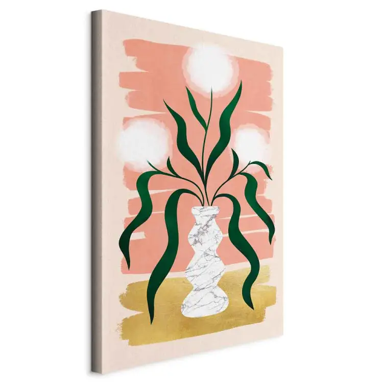 Dente di leone in vaso - Fiori e foglie bianche
