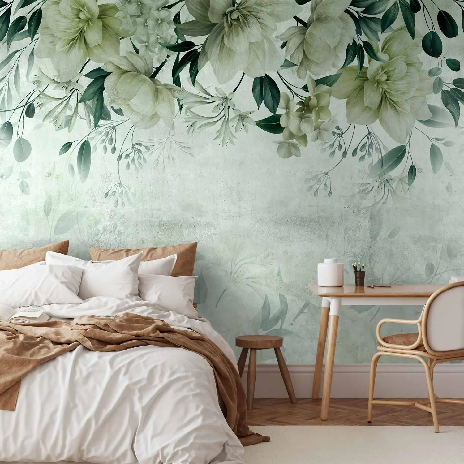Quadro Su Tela Astratta Verde Salvia 70x140 Cm – Decorazione Murale Moderna Senza Cornice Per Soggiorno E Camera