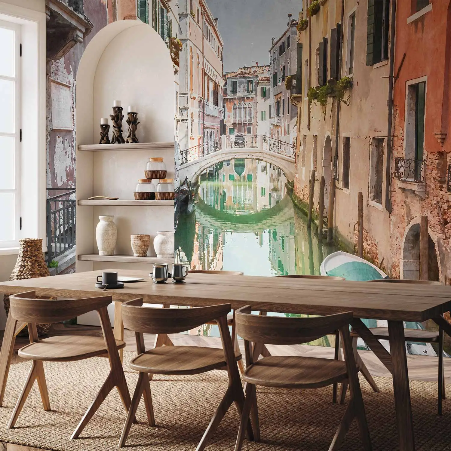 Cornice Quadro Su Tela Venezia – Paesaggio Urbano Retrò – Stile Impressionista – Decorazione Parete Italia