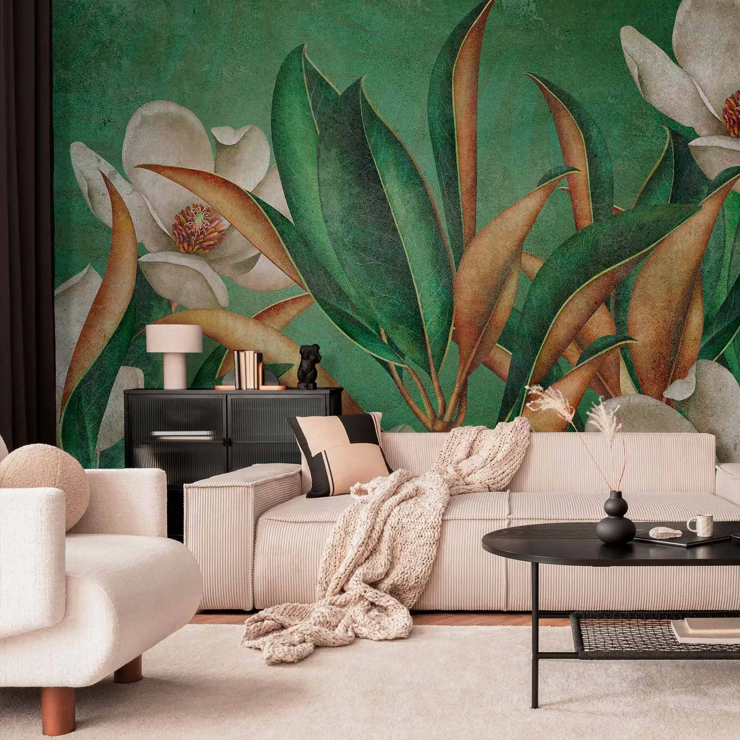 Carta da parato Astrazione sabbia motivo con colori caldi e