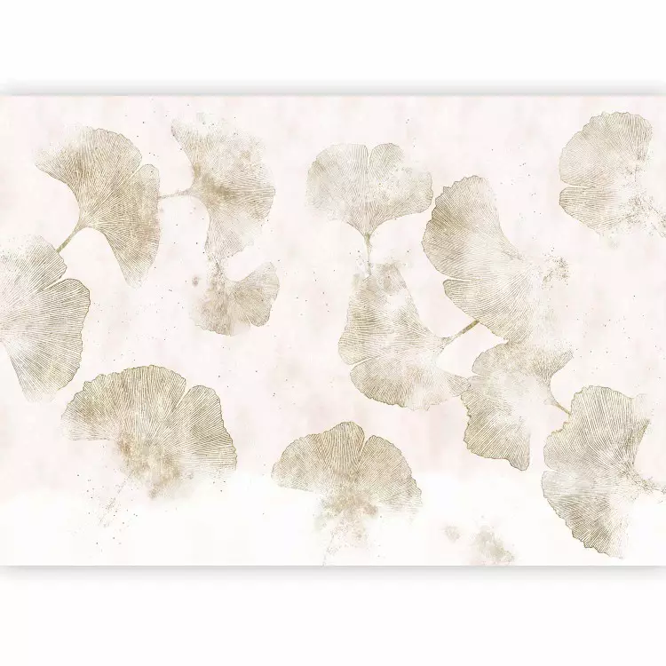 Ginkgo giapponese - astrazione in stile japandi con contorni di foglie