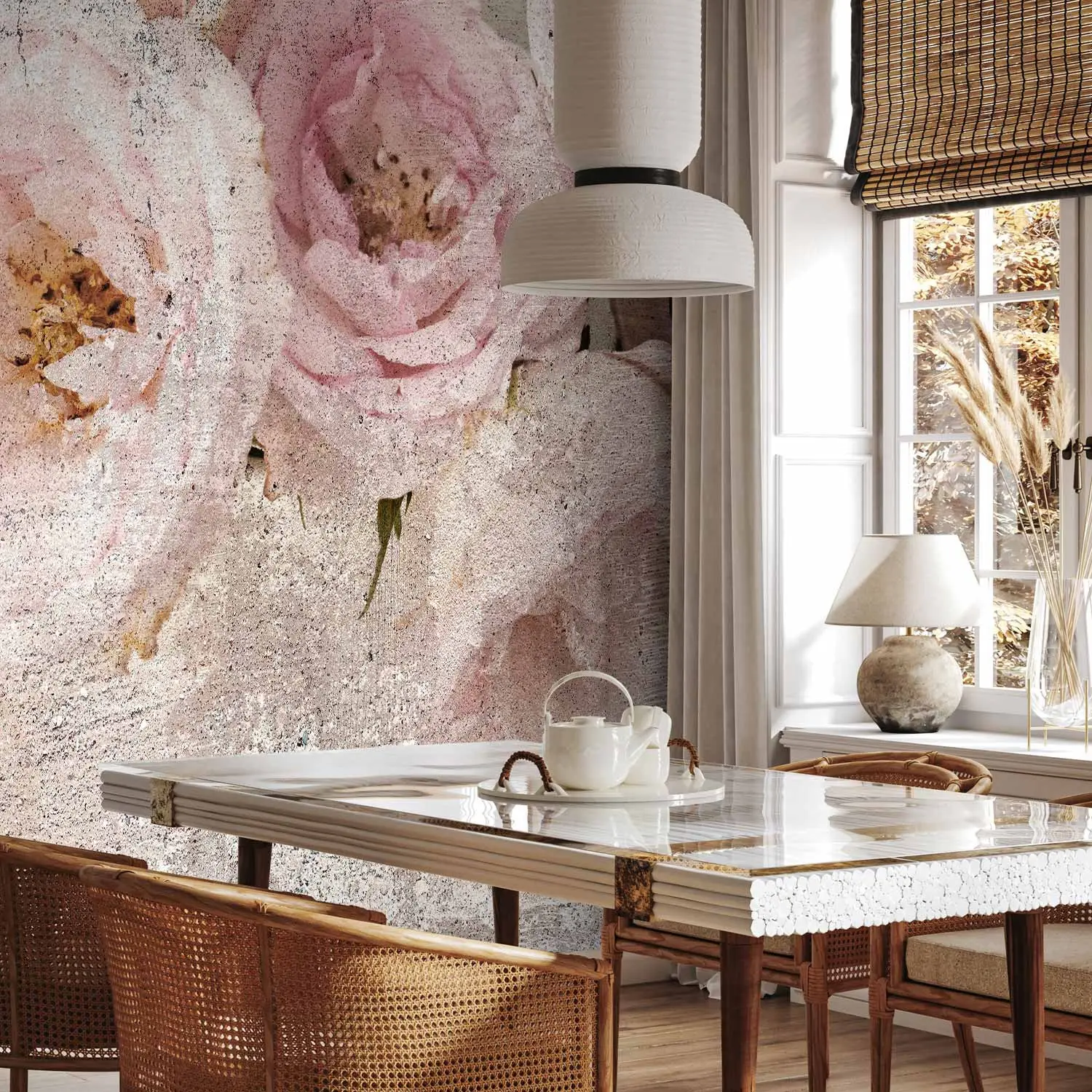 Picfarce Decorazione Floreale Da Parete In Metallo Rosa – 28 Cm, Quadro 3D A Strati, Rustica Per Casa E Giardino - 2