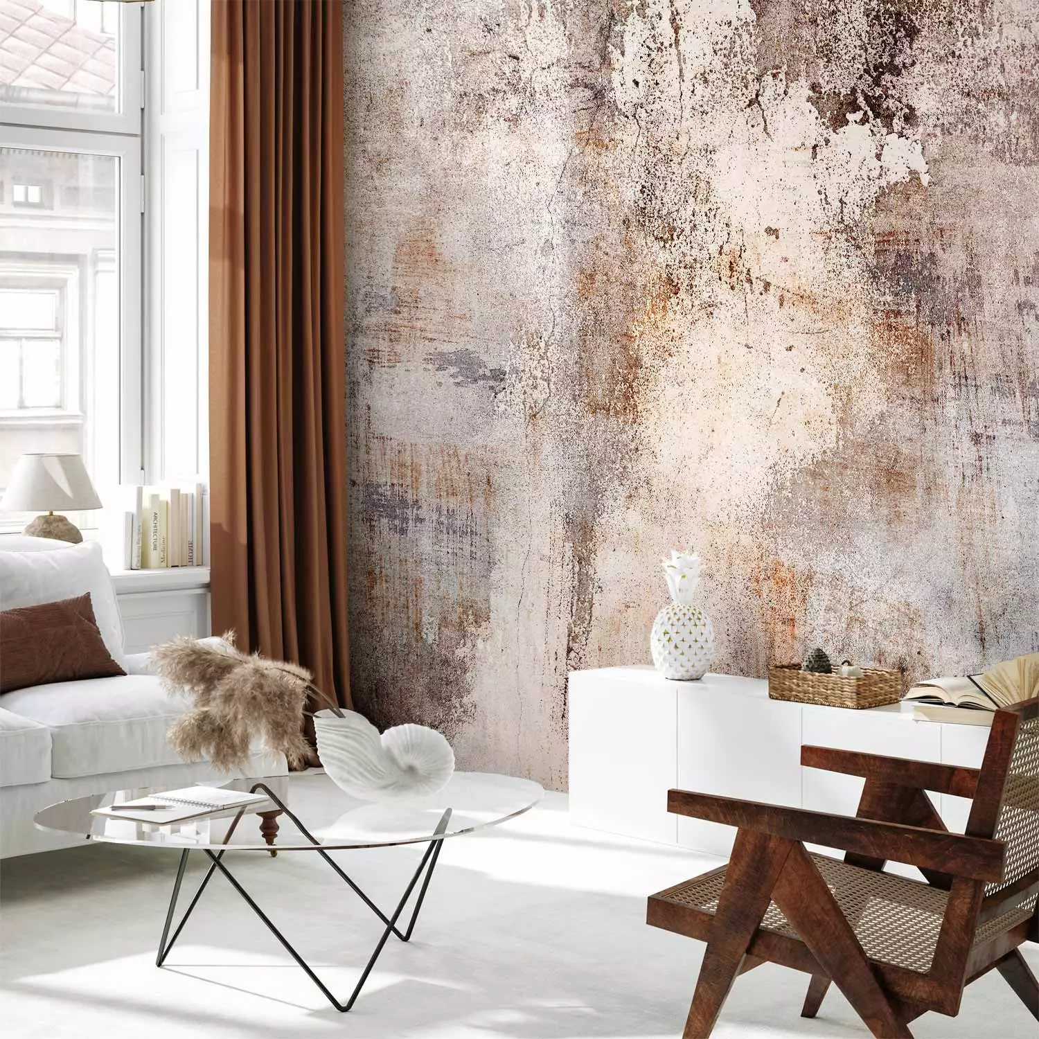 Carta da parati decorativa Abstract Fresco Noble Colors in a