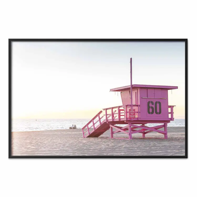 Tramonto - vista della sede dei bagnini sulla spiaggia di Miami