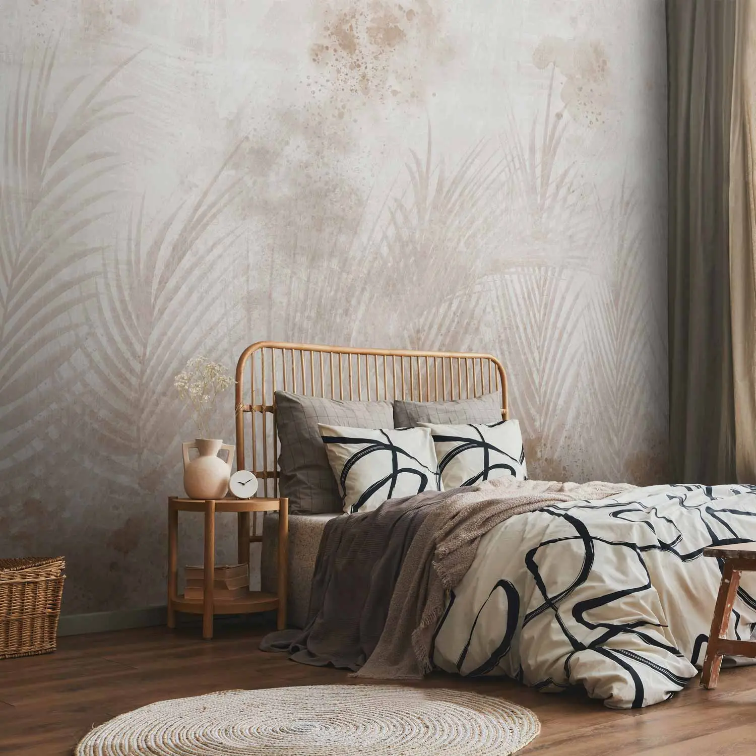 Carta Da Parati Palme In Tessuto Non Tessuto - Design Moderno 10.05m X 0.53m | Beige/Crema/Grigio | A.S. Creation - Foto 1