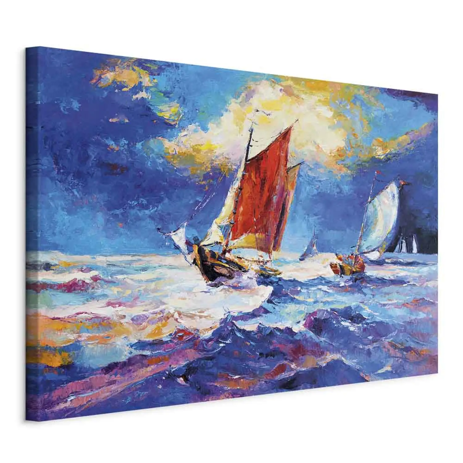 Quadro Mare E Barche 2 - Stampa Su Tela 100x70 Per Soggiorno O Camera Da Letto