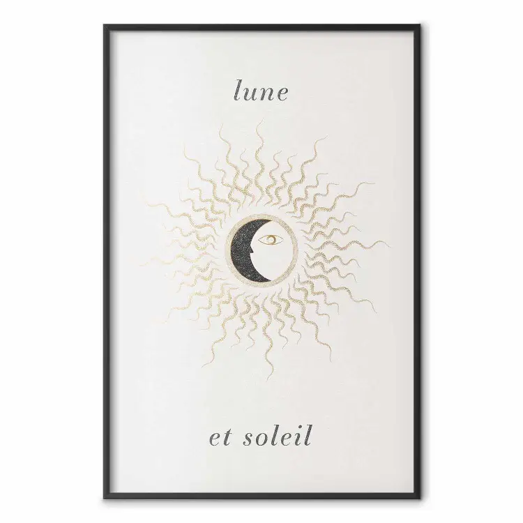 Luna e sole - rappresentazione grafica dei corpi celesti in tonalità chiare