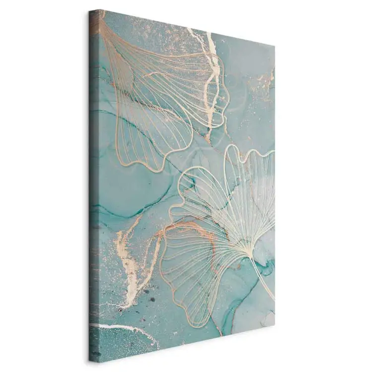 Ginkgo dorato - foglie su sfondo astratto in stile glamour