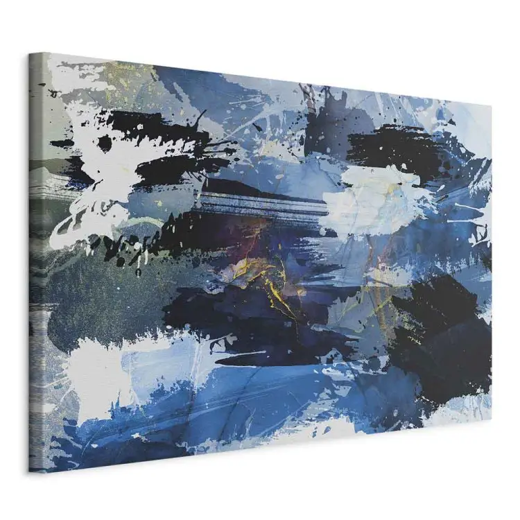 Pittura artistica - macchie di vernice astratta blu