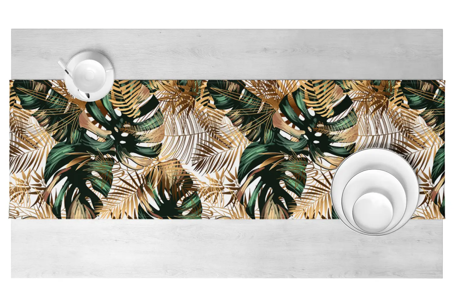 Runner Da Tavolo In Cotone Ricamato, Verde Con Fiori - Per Tavoli Da Pranzo, Feste E Decorazioni (30 X 99 Cm)