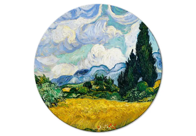 Vincent Van Gogh - paesaggio con campo giallo di salvia e cipressi