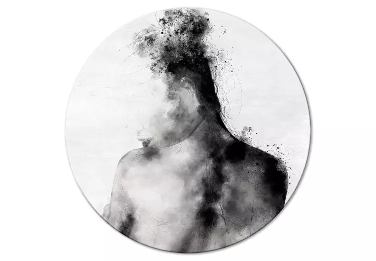 Disegno astratto - schizzo in bianco e nero di una donna di spalle