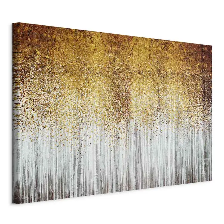Parco autunnale - grafica astratta con alberi dai colori dorati