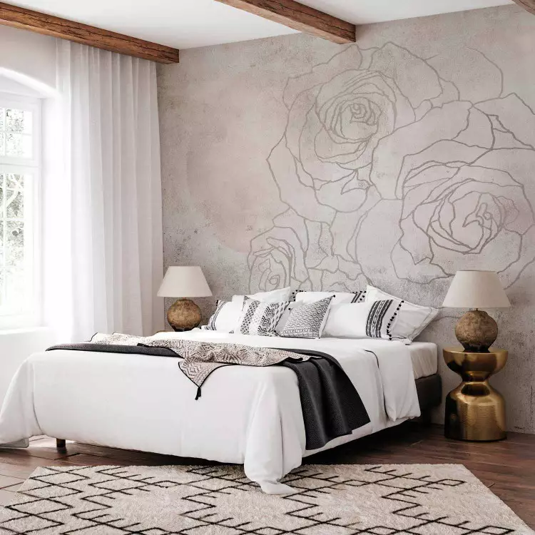 Affresco decorativo - parete artistica con disegno di fiori