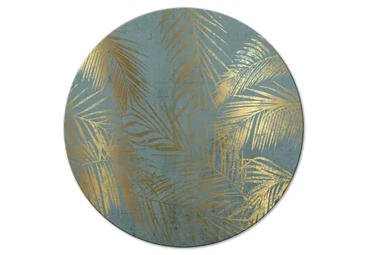 Palma d'oro - foglie di pianta su sfondo blu variante 1