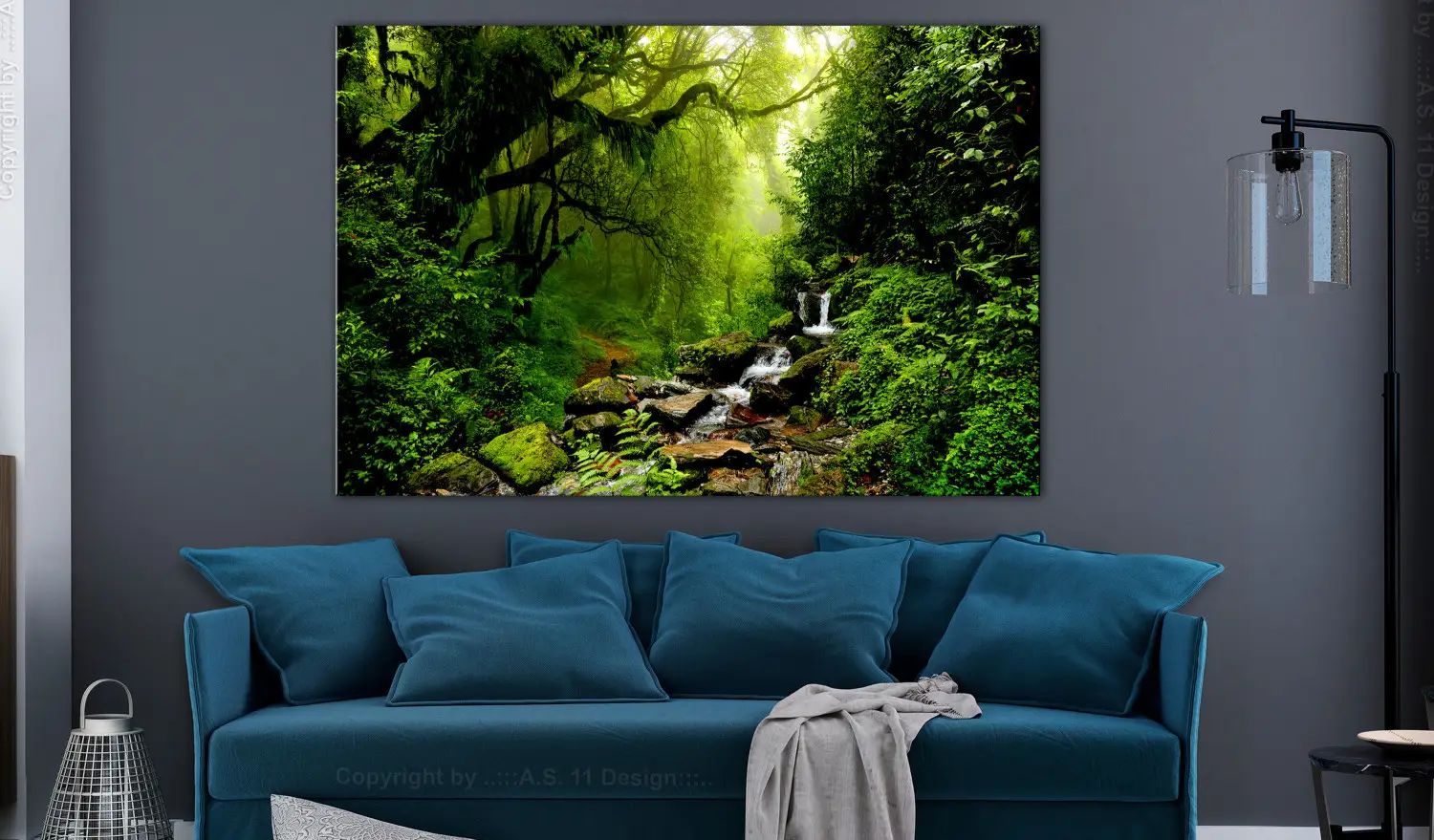 JOSUE Quadro Su Tela Foresta E Montagna – 60x120 Cm, Paesaggio Verde E Bianco, Senza Cornice – Perfetto Per Soggiorno E Camera Da Letto