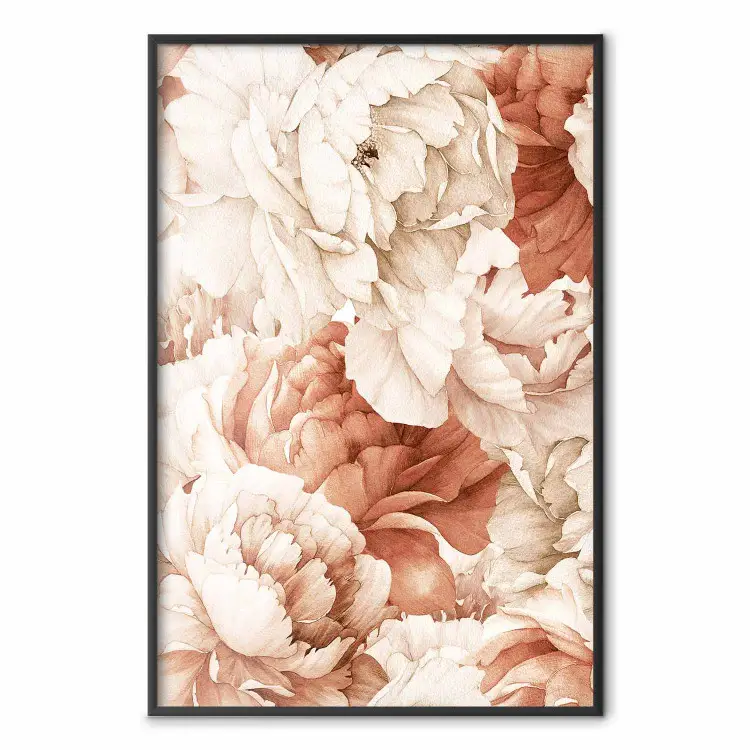 Peonie - fiori decorativi dipinti con acquerelli in colori vivaci