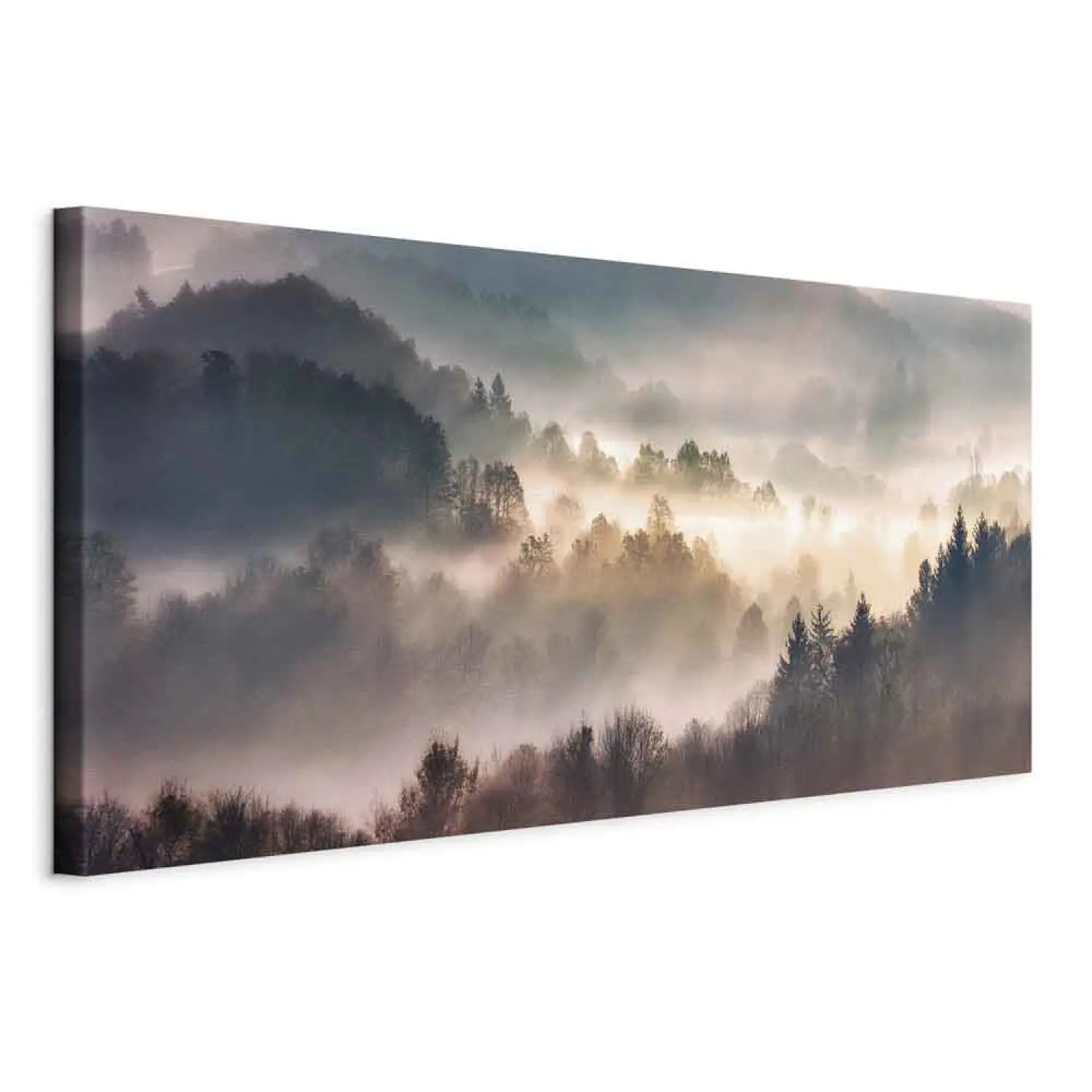 Quadro su tela, Foresta autunnale nella nebbia - 60x40 Quadro su tela, Foresta autunnale nella nebbia - 60x40