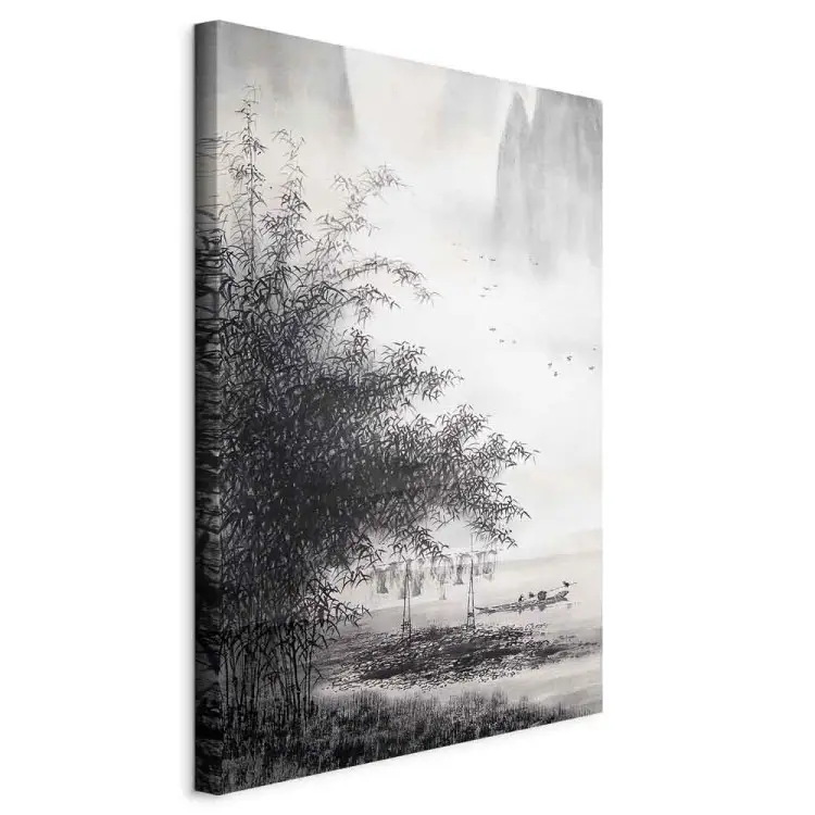 Pittura cinese - paesaggio tradizionale dipinto a inchiostro nero