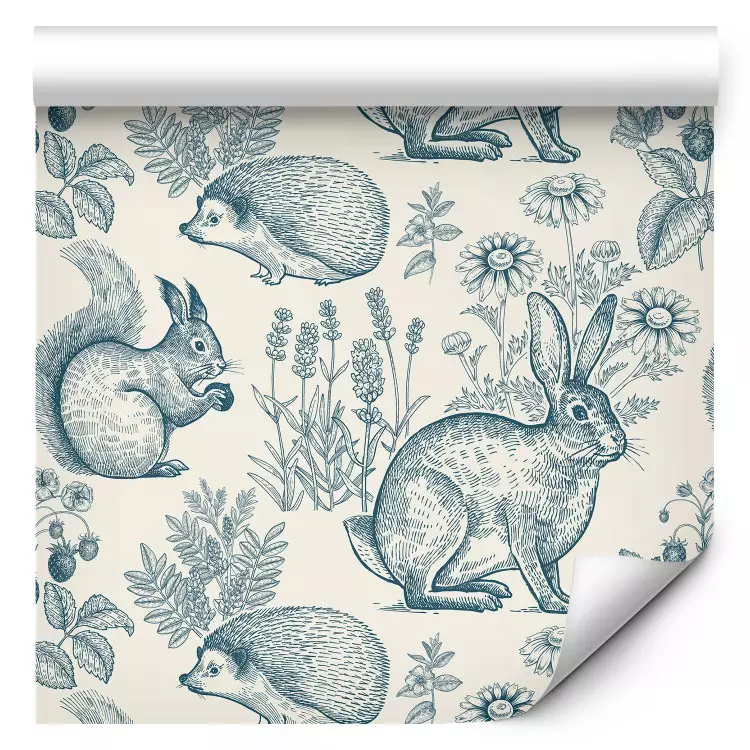 Natura monocromatica - animali e fiori su sfondo chiaro