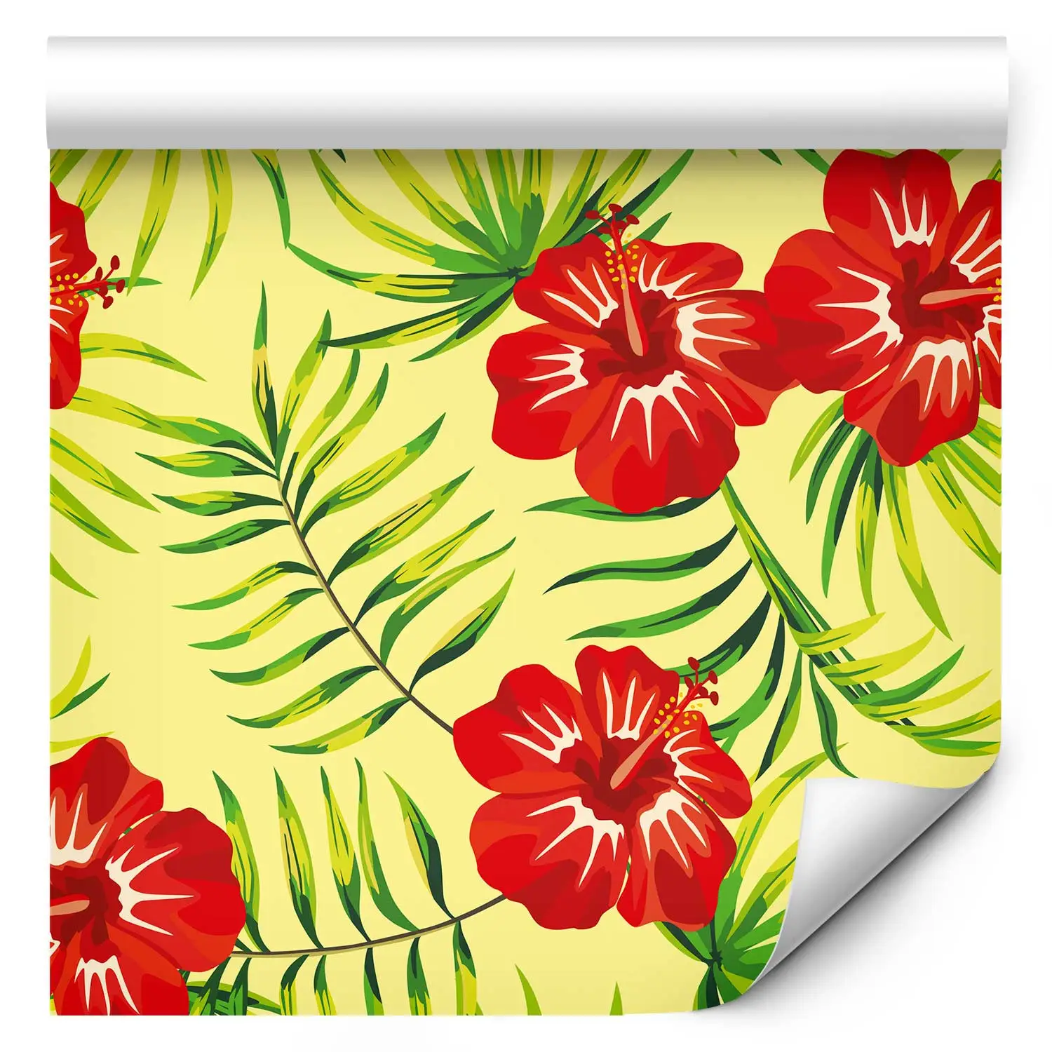 Adesivo Murale Decorativo Ibisco - Disponibile In 6 Misure, Rimovibile, Per Pareti Lisce E Vetro, Con Pellicola Di Prova