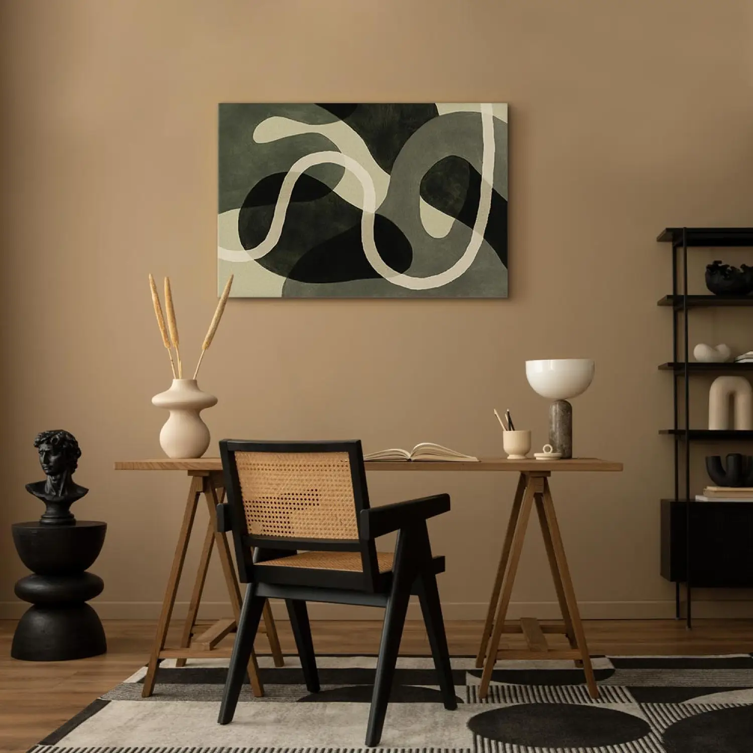 Stampe artistiche geometriche verdi e dorate: set da 3, decorazione per il soggiorno - Italia