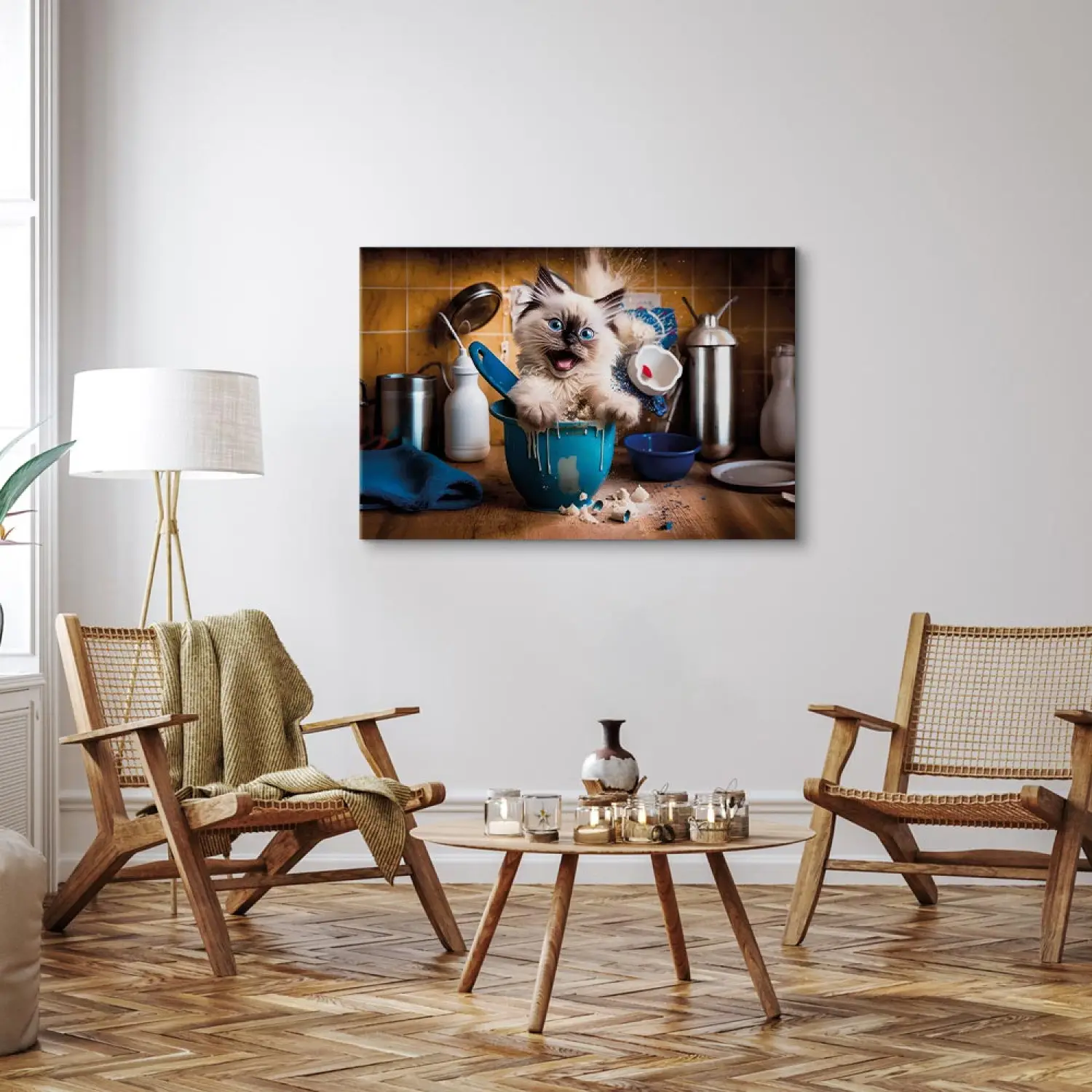 Sogni Ragdoll - Murale Forex 60x60 Cm Con Gatto Ragdoll, Stampa Artistica Di Luisa-Viktoria - 3