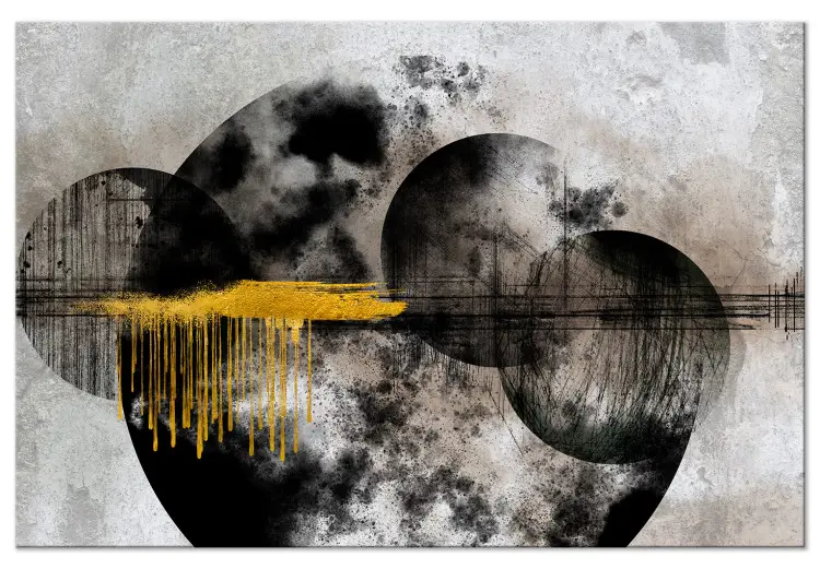 Luna nobile - forme geometriche con elementi dorati su sfondo grigio
