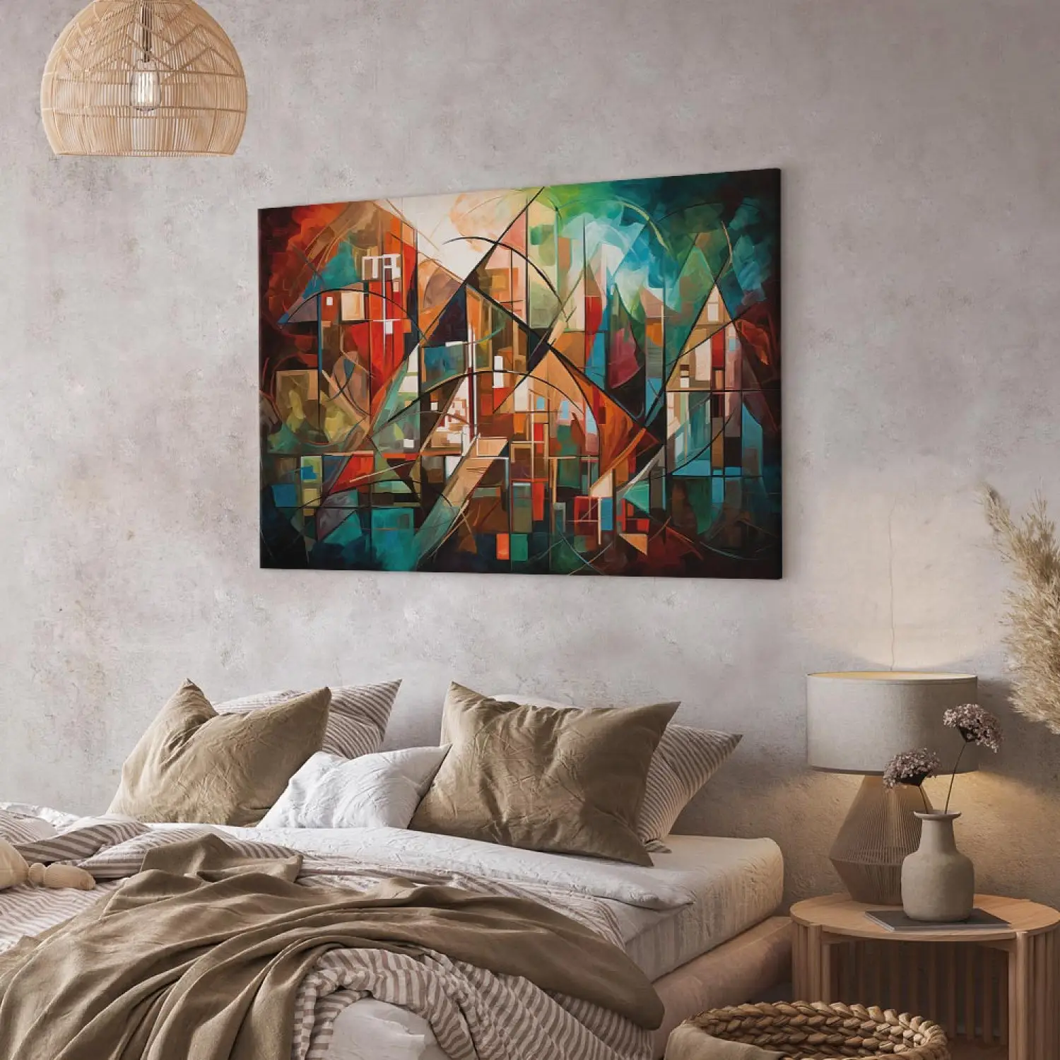 SKYRISE Quadro Su Tela Astratto Per Soggiorno – Paesaggio Moderno, Dimensioni 101,8 X 50,8 Cm
