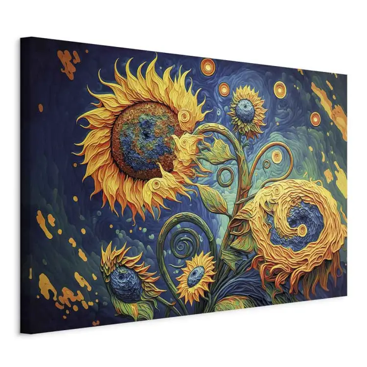 Girasoli contro un cielo notturno - composizione generata dall'IA
