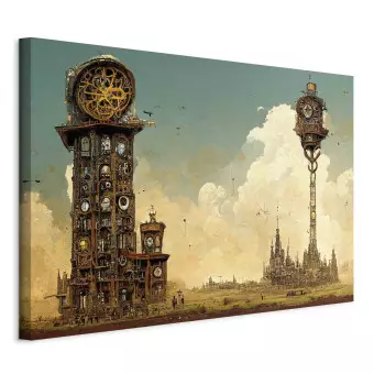 XXL quadro Orologi d epoca nel deserto composizione surrealista in marrone Quadri grandi dimensioni bimago