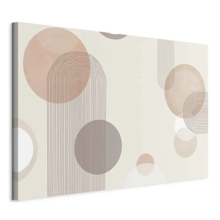 Fontana - sottile astrazione beige con cerchi marroni