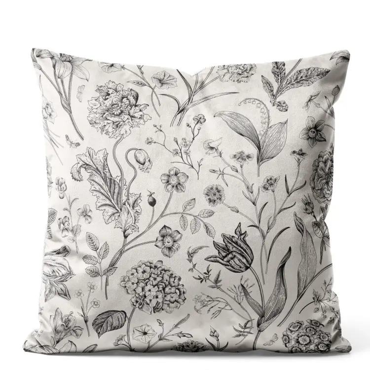 Diario del botanico - composizione in bianco e nero con flora di prato