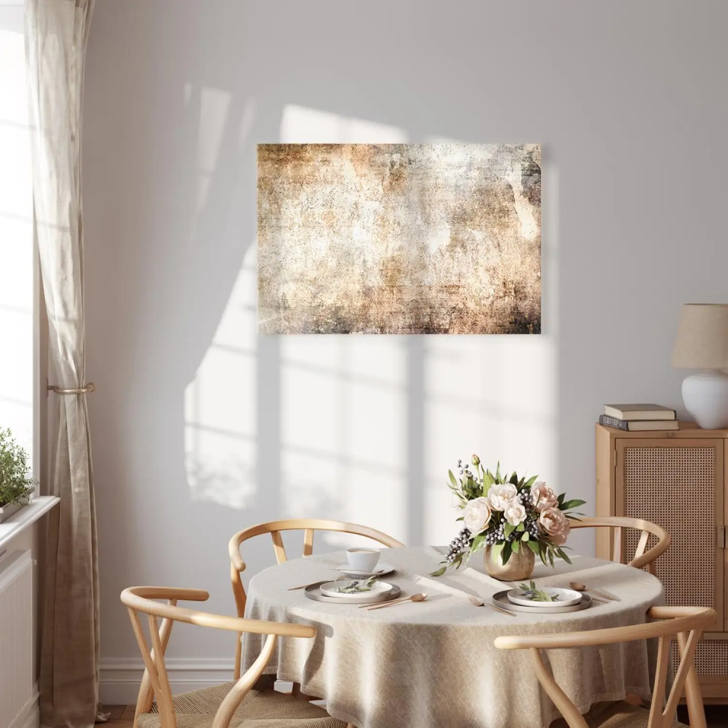 Set di 2 stampe artistiche da parete astratte beige e oro, dittico moderno neutro, tela astratta minimalista, decorazione da parete boho, grande arte