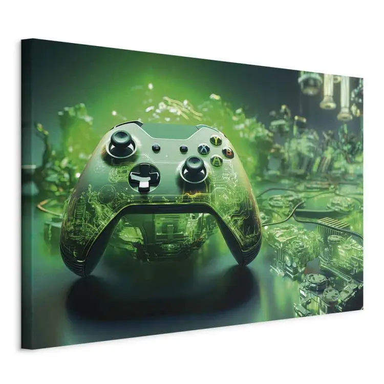 Tecnologia di gioco - pad di gioco su uno sfondo verde intenso