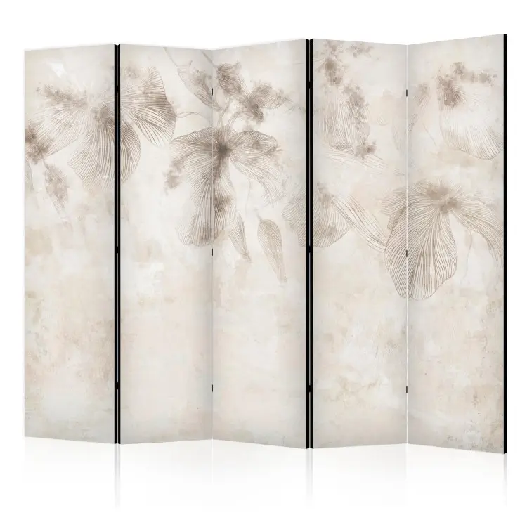 Fiori effimeri II - flora lineare su sfondo beige