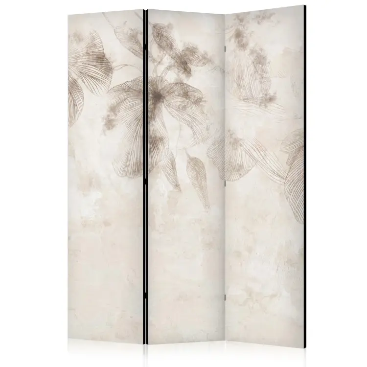 Fiori effimeri - vegetazione lineare su sfondo beige